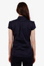 Prada Navy Blue Cotton Button-Up Short Sleeve Top Size 40