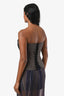 La Perla Brown Wool Mesh Overlay Bustier Top Size 44