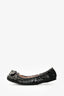 Miu Miu Dark Navy Patent Leather Crystal Embellished Flats Size 36.5