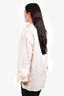Loulou Studio Cream/Navy Pinstripe Linen Blend Shirt Size M