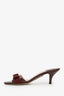 Salvatore Ferragamo Burgundy Patent Leather Vara Bow Slide Sandals Size 6.5