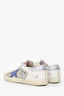 Golden Goose White/Silver/Blue Superstar Sneakers Size 38