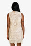 Dolce & Gabbana Cream Silk Blend Eyelet Sleeveless Mini Dress Size 38