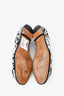 Pre-loved Chanel™ 2003 Black/White Silk Printed CC Logo Flats Size 37.5