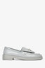 Pre-loved Chanel™ Grey Quilted Leather Turnlock CC Loafers Size 38C