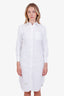 Thom Browne White Oxford Grosgrain Placket Shirtdress Size 36