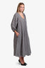 Bernadette Dark Brown/White Gingham Puff Sleeve Dress Size 36