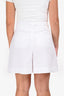 Marella White Cotton Shorts with Raffia Buckle Belt Size 6