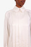 Pre-loved Chanel™ White Silk Pleated Blouse Size 36
