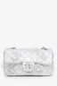 Pre-loved Chanel™ 2011 Silver Lambskin Ice Cube On the Rocks Jumbo Single Flap Bag