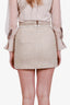 Pre-loved Chanel™ 24B Beige Tweed Sequin CC Mini Skirt Size 36