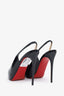 Christian Louboutin Black Patent Leather Peep Toe Slingback Heels Size 36.5