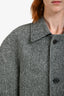 Maison Margiela 2019 Runway Grey Wool Herringbone Flamingo Print Cropped Jacket Size 36