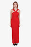 Valentino Vintage Red Slit Maxi Dress Size 6