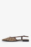 Gucci Brown Leather and Canvas GG Slingbacks Size 35.5