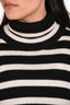 Toteme Cream/Navy Wool Blend Signature Stripe Turtleneck Sweater Size XL