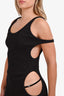 Gucci 2023 Black Ribbed Cut-Out Crystal GG Sleeveless Maxi Dress Size XXL