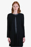 St. John Black Wool Linen Blend Midi Cardigan Size 4