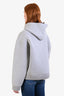 Miu Miu Grey with Gold Hardware Logo Cotton Zip-Up Hoodie Size S