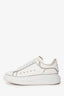 Alexander McQueen White/Iridescent Leather Platform Sneakers Size 40.5
