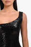 Nookie Black Sequin Side Slit Maxi Dress Size XS