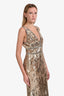 Jenny Packham Gold Sequin V-Neck Gown Size 10