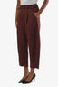 Pantalon barrel Apiece Apart en coton et lin bordeaux, taille 2