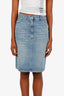 Gucci Blue Denim Midi Length Skirt Size 40