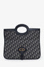 Christian Dior Blue Canvas Oblique Jacquard Fold Over Clutch