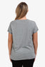 Stella McCartney Grey/Black Cotton Star Fringe T-Shirt Size 40