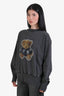 We11Done Grey Bear Printed Crewneck Sweater Size XS