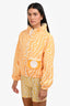 Fendi x Kway Yellow/White Zucca Houdini Print Reversible Rain Coat Size S