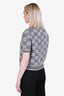 Gucci Grey/Ivory Soft Wool Boucle Short Sleeve Crewneck Sweater Size M