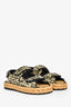 Pre-loved Chanel™ Black/Yellow Tweed CC Braided Dad Sandals Size 37