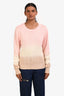 Veronica Beard Pink/Cream/Beige Tie Dye Cotton Crewneck Sweater Size XS