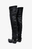 Versace Black Leather Texano Knee High Boots Size 39