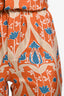 Prada Orange/Blue Silk Floral Pajama Set Size M