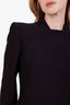 Alexander McQueen Black Single-Breasted Pleated Midi Coat Size 44