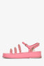 Pre-loved Chanel™ Pink Chain Detail Gladiator Sandals Size 37C