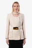 Blazer Gucci à col ceinturé en laine rose blush taille 40
