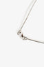 Hermès Silver-Tone/Purple Pop H Cube Pendant Necklace