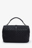 Saint Laurent Black Chevron Leather Loulou Puffer Shoulder Bag