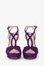 Prada Purple Suede Peep Toe Heels Size 37.5