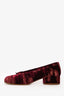 Maison Margiela Cordovan Red Velvet Tabi Ballet Block Heel Size 40