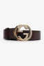 Gucci Brown Leather GG Guccissima Belt Size 90