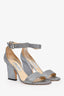 Jimmy Choo Silver/Multicolour Glittery Block Heels Size 39.5