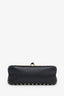 Valentino Black Leather Rockstud Small Top Handle Crossbody Bag with Strap