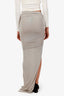 Rick Owens EDFU Short Sleeve 23 Taupe Draped Split Asymmetric Maxi Skirt Size 4