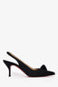 Christian Louboutin Black Satin Knotted Sling Back Heel Size 38.5