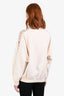 Givenchy Cream Wool Blend Lace Detail Crewneck Sweater Size S